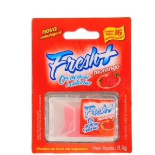 CARTELA COM 16 LÂMINAS RESFRESCANTES FRESH+ MORANGO -S/ AÇUC